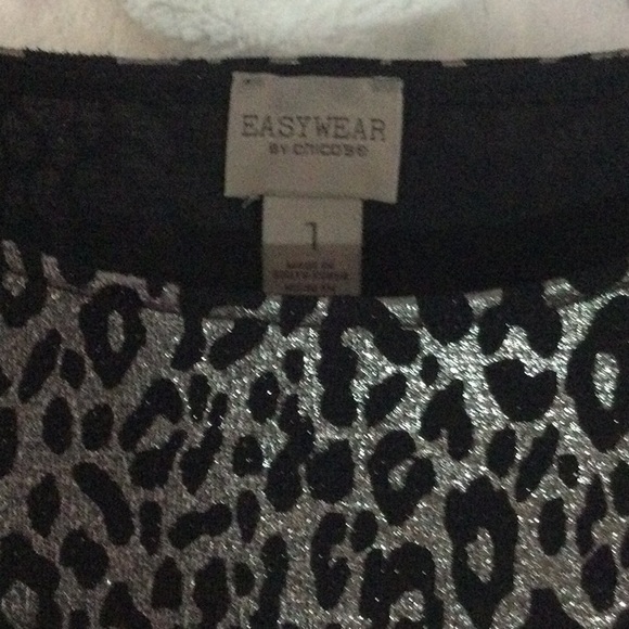 Silver and Black Leopard Print Tunic (M) - Picture 7 of 11